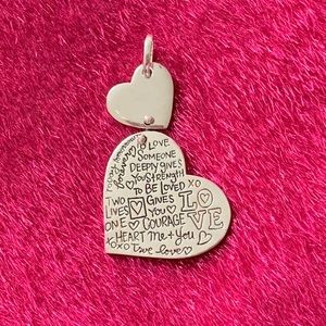 Sterling Silver Double Dangle Heart Charm